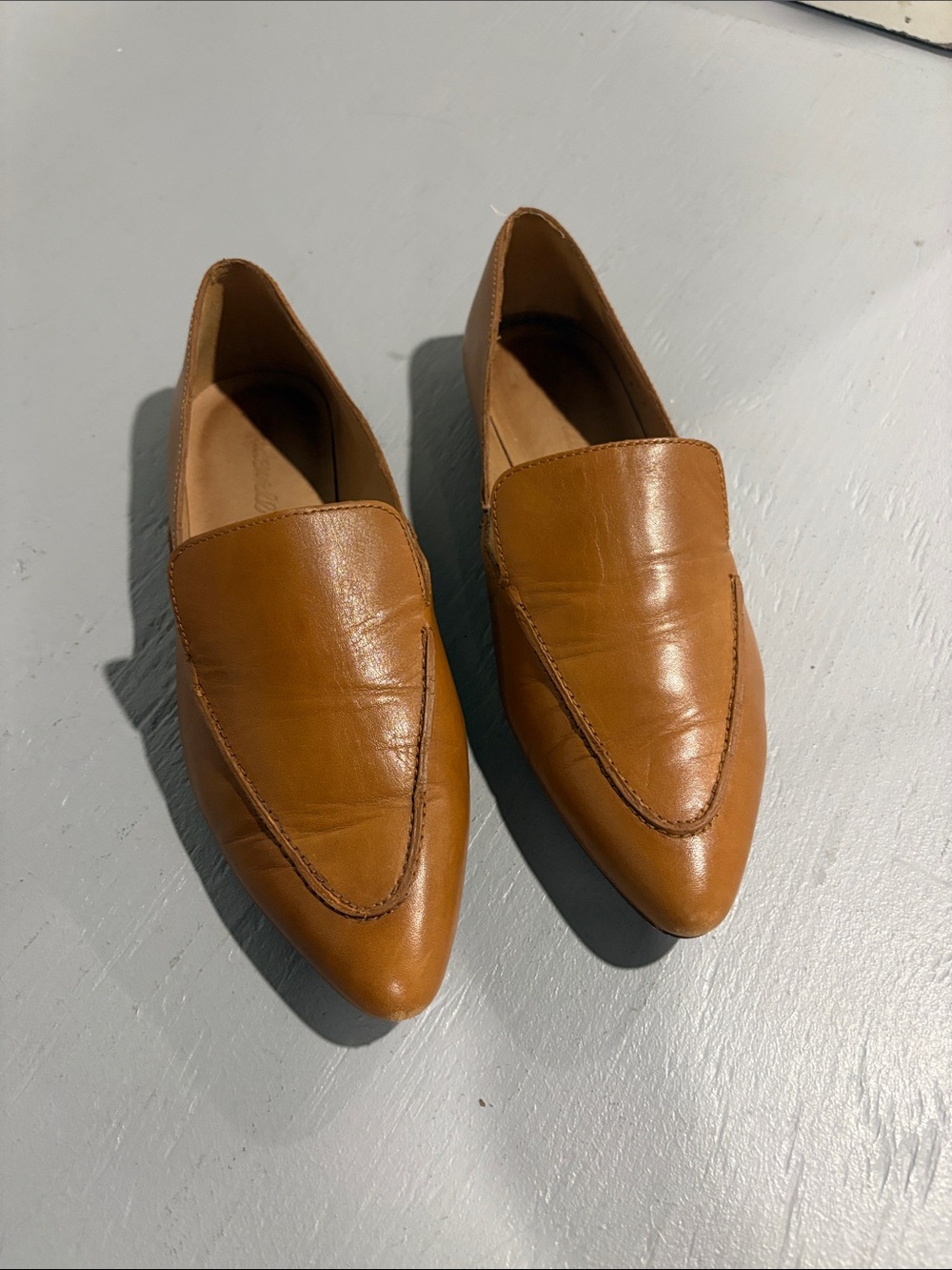 Madewell Tan Leather Pointed Toe Loafers
